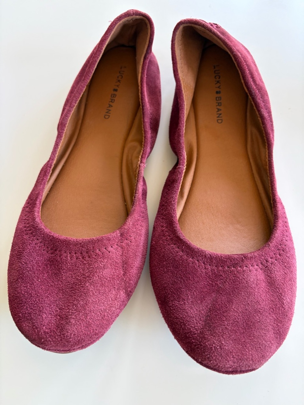 Lucky Brand Women's Wine Suede Ballet Flats